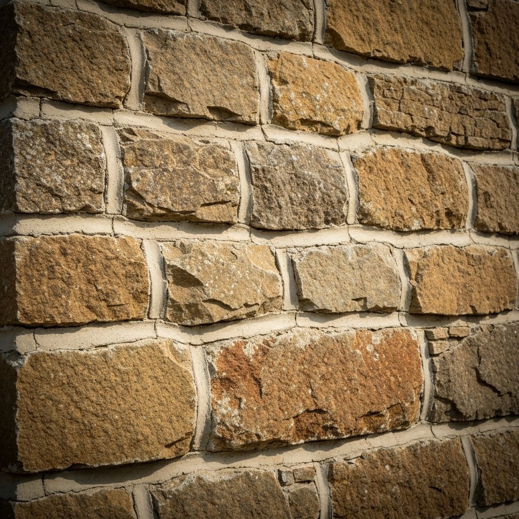 Natural stone wall with fresh lime mortar pointing